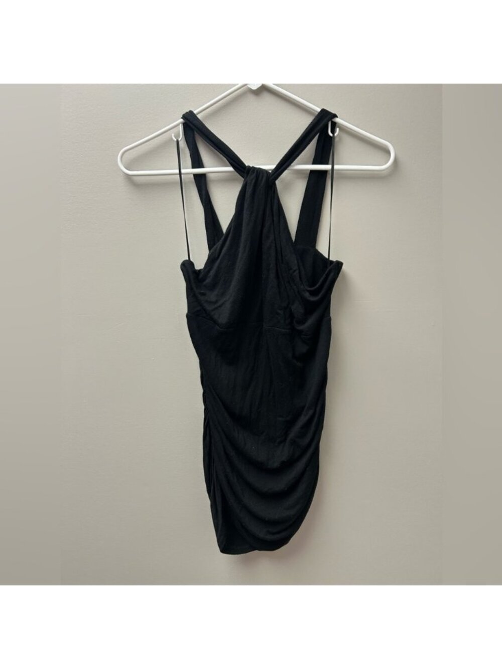 Guess Women’s Black Side Rouched Black Mini Dress